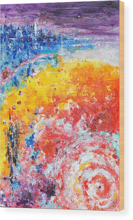 Contemporary Impressionism Wood Print featuring the painting Hurricane 2 by Helen Kagan