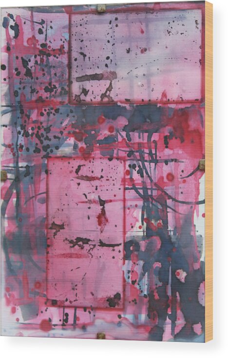 Abstract Wood Print featuring the mixed media Indefinite by Allison Fox