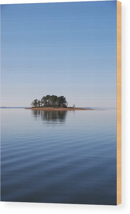 Rock Wood Print featuring the photograph Island on Lake Sam Rayburn by Max Mullins