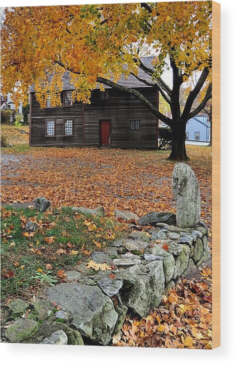 Janice Drew Wood Print featuring the photograph Jabez Howland House by Janice Drew