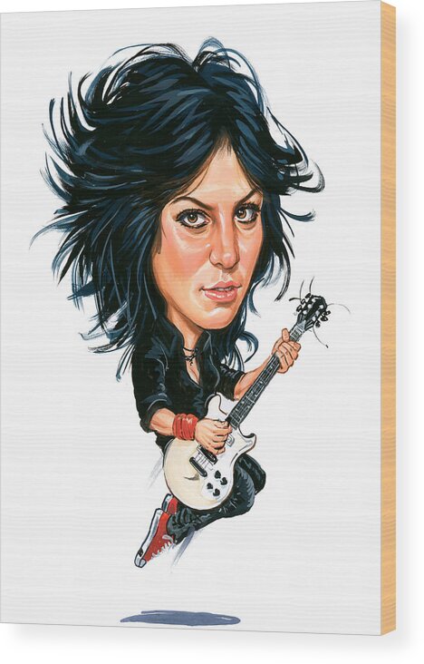 The Runaways Wood Print featuring the painting Joan Jett by Art 