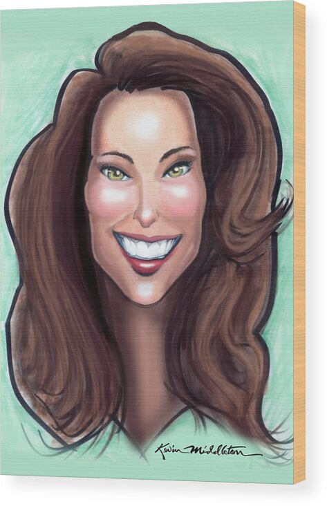 Kate Middleton Wood Print featuring the painting Kate Middleton by Kevin Middleton