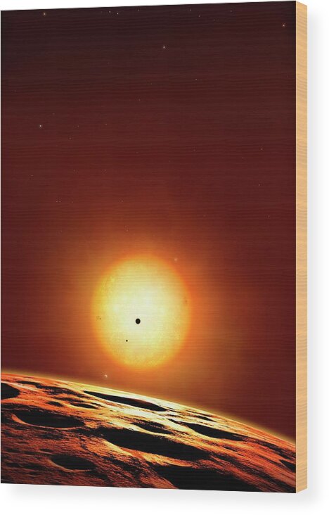 Ancient Wood Print featuring the photograph Kepler 444 System Of Planets by Mark Garlick/science Photo Library