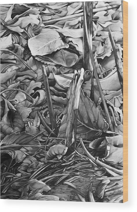 Leaves Wood Print featuring the painting Leaves by Aaron Spong
