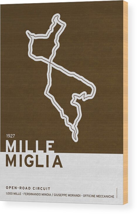 F1 Wood Print featuring the digital art Legendary Races - 1927 Mille Miglia by Chungkong Art