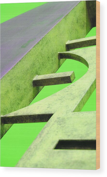 Abstract Wood Print featuring the photograph Lime Santa Fe Abstract Vert by Glory Ann Penington
