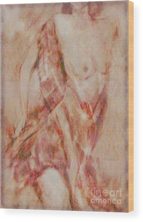 Nude Wood Print featuring the digital art Long Scarf by Gabrielle Schertz