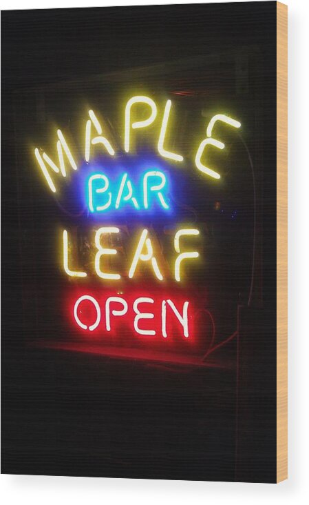 Maple Leaf Bar Wood Print featuring the photograph Maple Leaf Bar by Deborah Lacoste