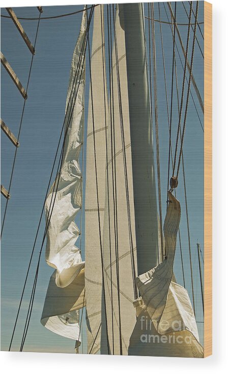 Schooner Wood Print featuring the photograph Mast Stepping by Jani Freimann