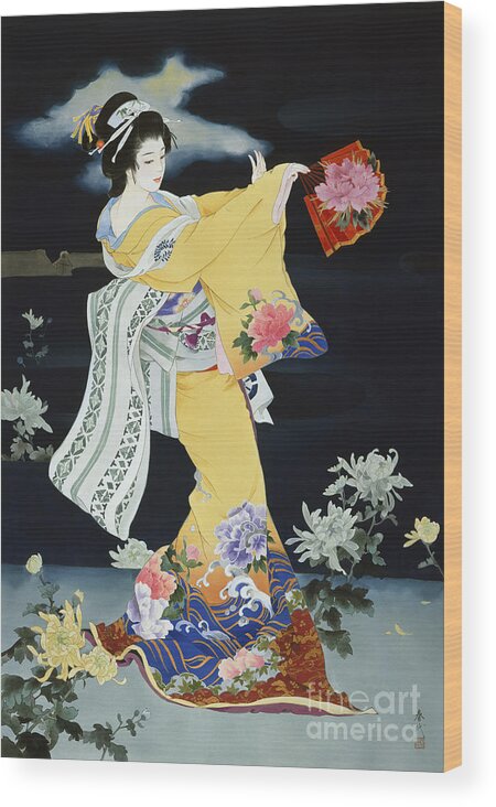 Haruyo Morita Wood Print featuring the digital art Matsuri by MGL Meiklejohn Graphics Licensing