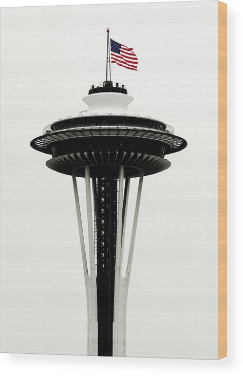 Seattle Wood Print featuring the photograph Memorial Needle by Benjamin Yeager