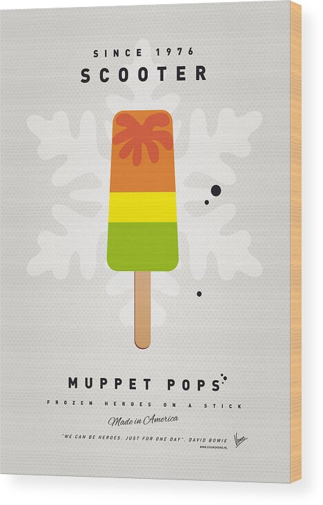 Muppets Wood Print featuring the digital art My MUPPET ICE POP - Scooter by Chungkong Art