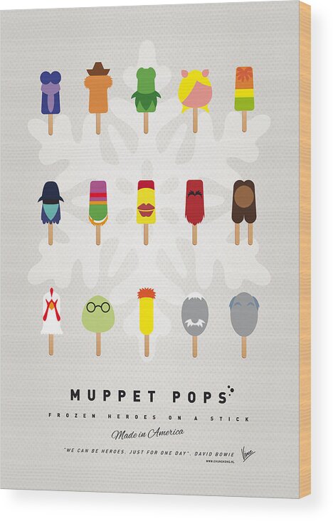 Muppets Wood Print featuring the digital art My MUPPET ICE POP - UNIVERS by Chungkong Art
