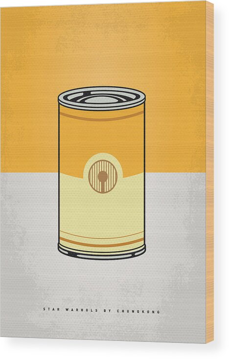 Star Wood Print featuring the digital art My Star Warhols 3cpo Minimal Can Poster by Chungkong Art