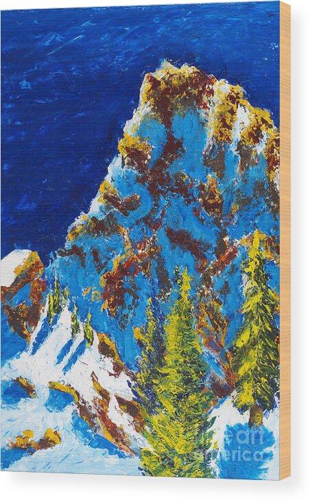 Mountains Wood Print featuring the painting Needles Two by Walt Brodis