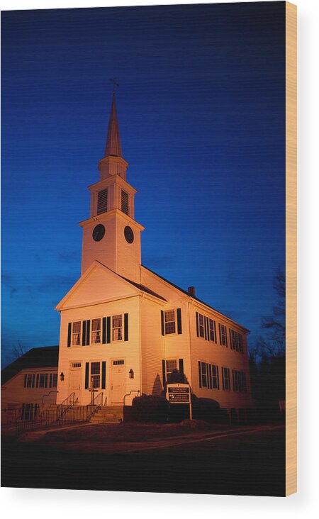 Ithacastock.com Wood Print featuring the photograph New England Church by Monroe Payne