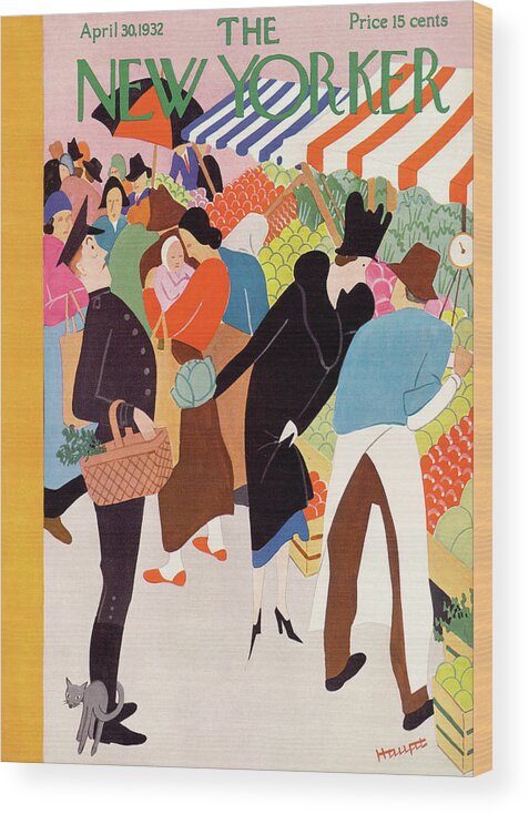 Market Wood Print featuring the painting New Yorker April 30th, 1932 by Theodore G Haupt
