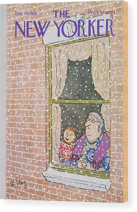 William Steig Wst Wood Print featuring the painting New Yorker December 14th, 1968 by William Steig
