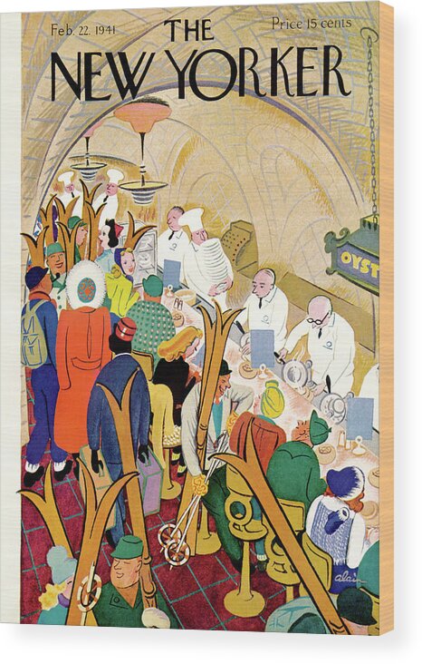 Alain Ala Wood Print featuring the painting New Yorker February 22, 1941 by Alain