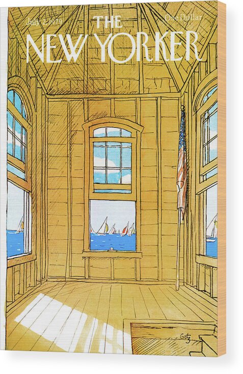 Leisure Wood Print featuring the painting New Yorker July 2nd, 1979 by Arthur Getz