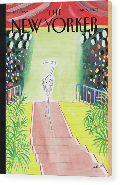 123774 Wood Print featuring the painting Strutting Down The Catwalk by Jean-Jacques Sempe