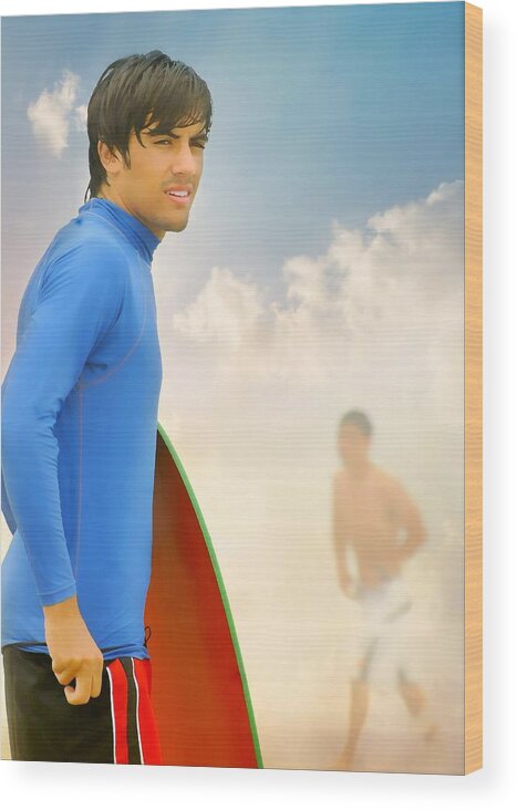 Surfing Wood Print featuring the photograph Surfer Boy by Diana Angstadt