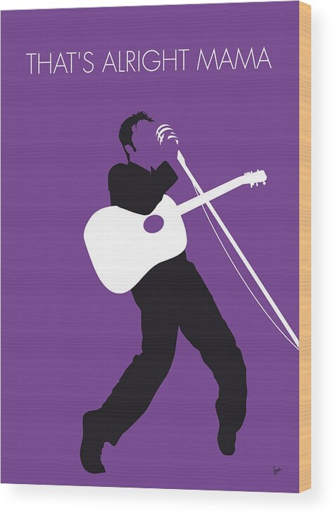 Elvis Wood Print featuring the digital art No021 MY ELVIS Minimal Music poster by Chungkong Art
