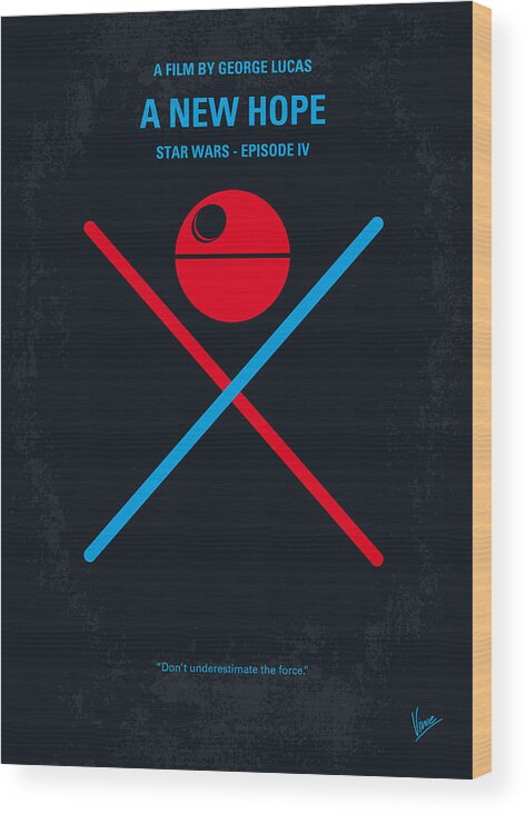 Star Wood Print featuring the digital art No080 My STAR WARS IV movie poster by Chungkong Art