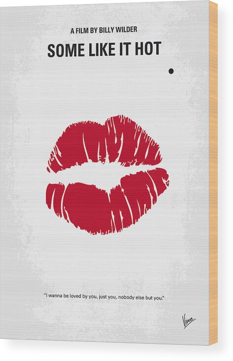 Some Wood Print featuring the digital art No116 My SOME LIKE IT HOT minimal movie poster by Chungkong Art