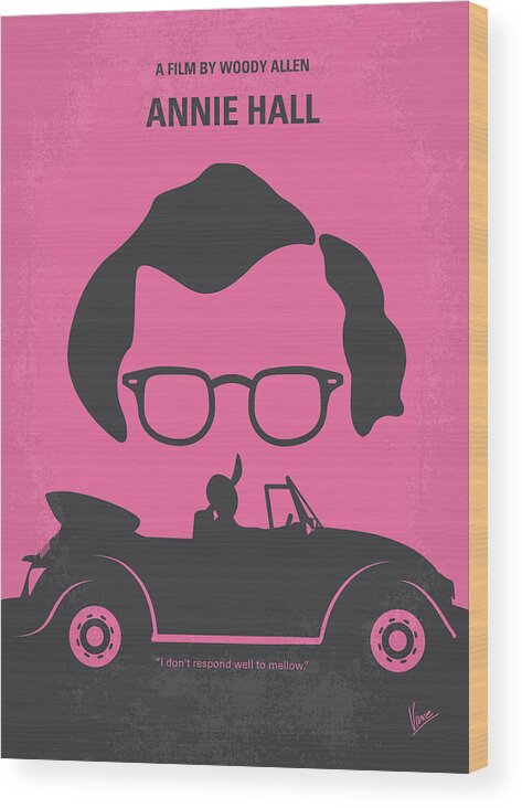 Annie Wood Print featuring the digital art No147 My Annie Hall minimal movie poster by Chungkong Art