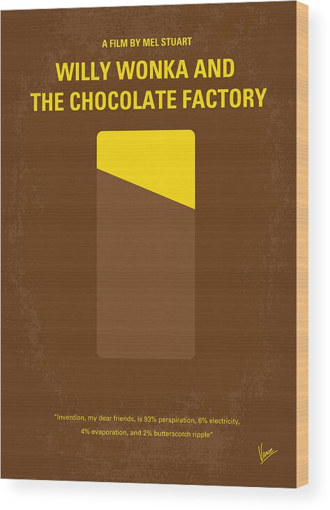 Willy Wood Print featuring the digital art No149 My willy wonka and the chocolate factory minimal movie poster by Chungkong Art