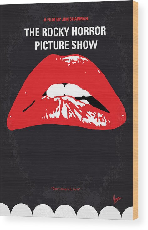 The Rocky Horror Picture Show Wood Print featuring the digital art No153 My The Rocky Horror Picture Show minimal movie poster by Chungkong Art