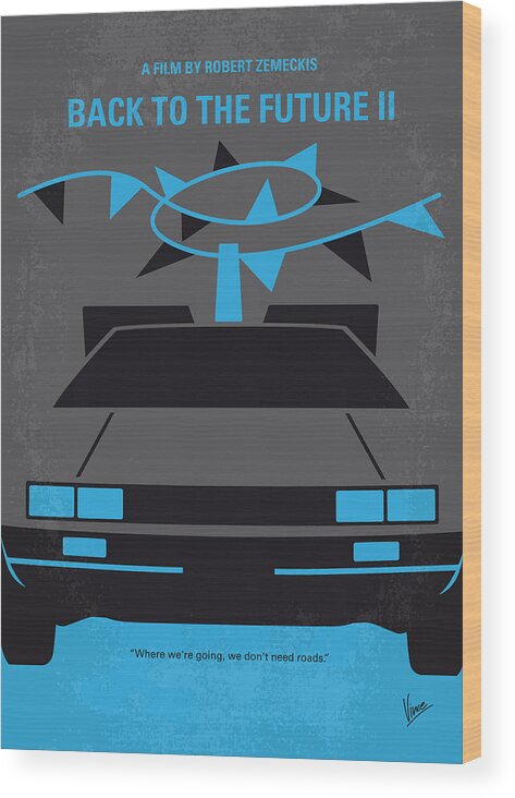 Back Wood Print featuring the digital art No183 My Back to the Future minimal movie poster-part II by Chungkong Art