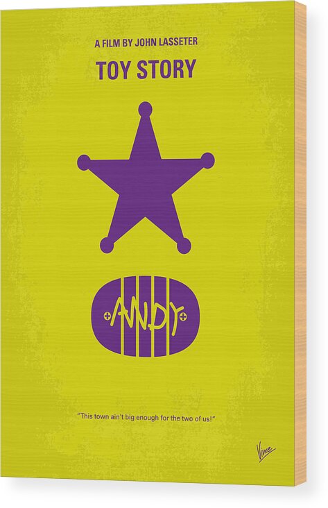 Toy Story Wood Print featuring the digital art No190 My Toy Story minimal movie poster by Chungkong Art