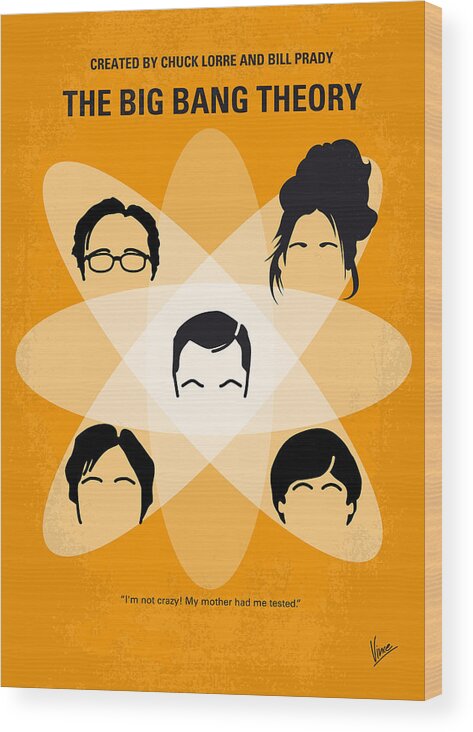 The Big Bang Theory Wood Print featuring the digital art No196 My The Big Bang Theory minimal poster by Chungkong Art