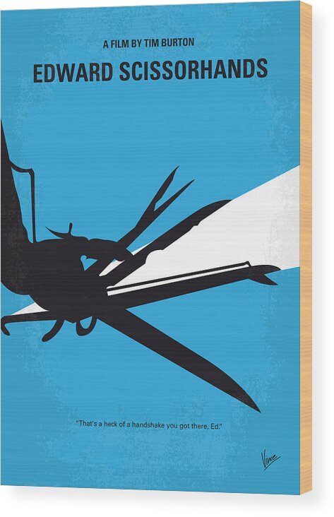 Edward Wood Print featuring the digital art No260 My Scissorhands minimal movie poster by Chungkong Art