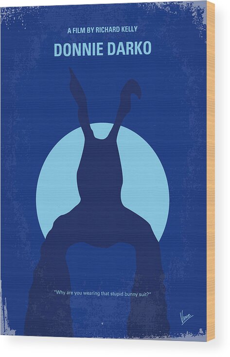 Donnie Wood Print featuring the digital art No295 My Donnie Darko minimal movie poster by Chungkong Art