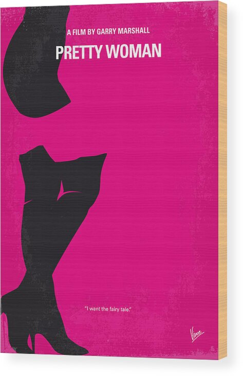Pretty Woman Wood Print featuring the digital art No307 My Pretty Woman minimal movie poster by Chungkong Art