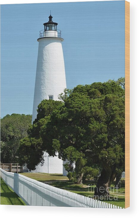 Lighthouse Wood Print featuring the photograph Ocracoke Island Light by Mel Steinhauer