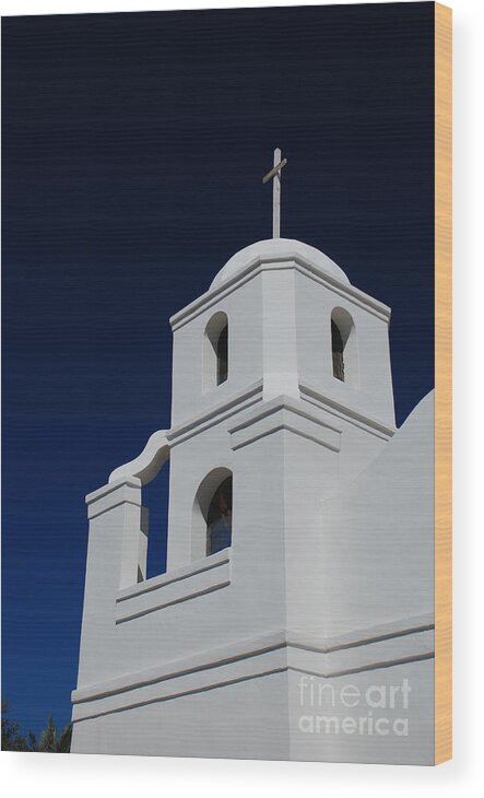 Old Adobe Mission Scottsdale Arizona Church Wood Print featuring the photograph Old Adobe Mission Scottsdale by Richard Gibb