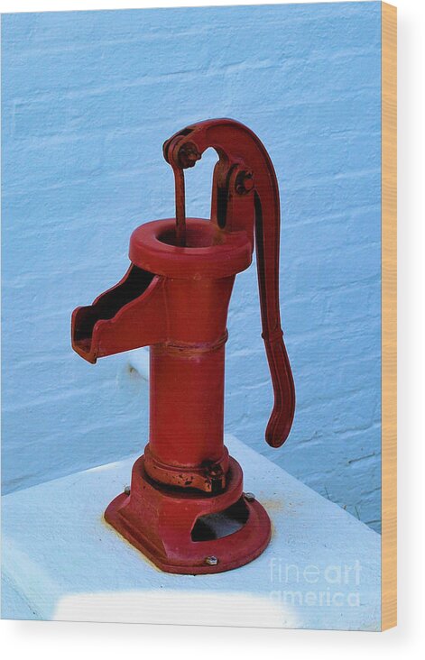 Red Wood Print featuring the photograph Old Hand Pump by Bob Sample