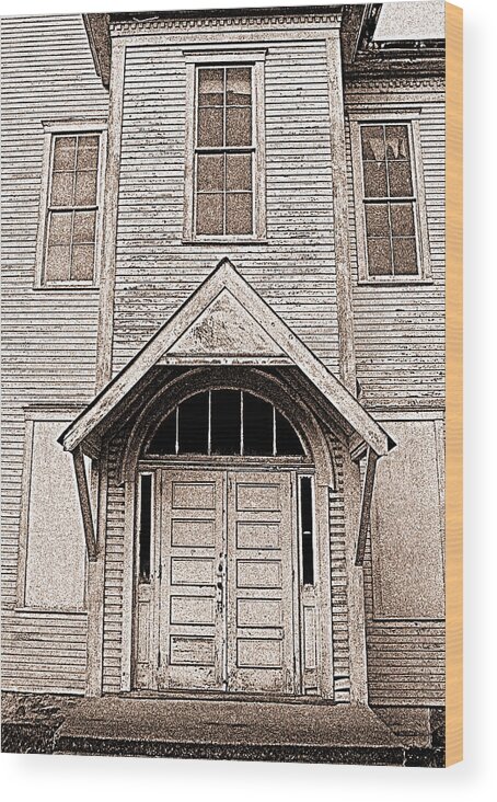 Architecture Wood Print featuring the photograph Old School by Jim Painter