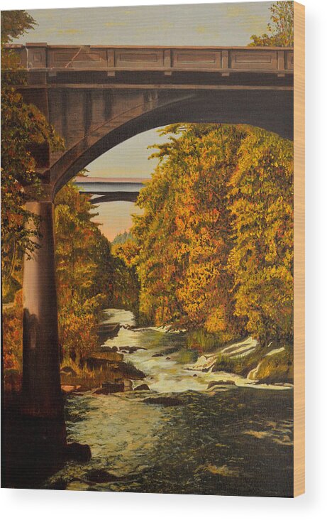 Bridge Wood Print featuring the painting Olympia by Thu Nguyen