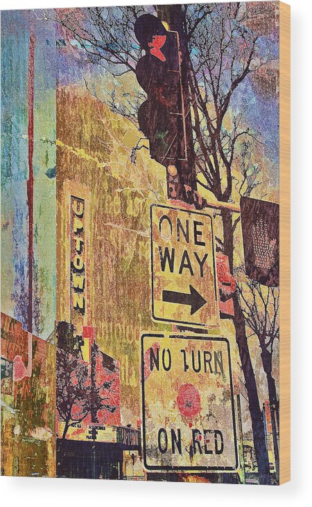 Uptown Wood Print featuring the digital art One Way to Uptown by Susan Stone