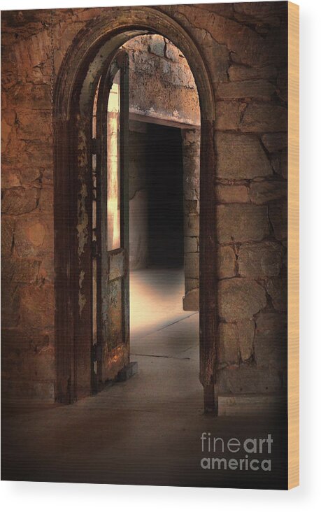 Door Wood Print featuring the photograph Open Doorways in Old Building by Jill Battaglia