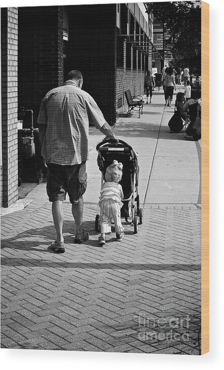 America Wood Print featuring the photograph Dad and Daughter Out for a Stroll by Frank J Casella