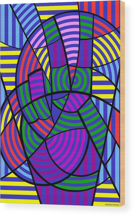 Colorful Wood Print featuring the digital art Peace 3 of 12 by Randall J Henrie
