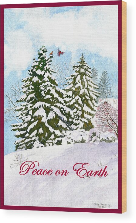 Peace On Earth Wood Print featuring the painting Peace on Earth by Melly Terpening