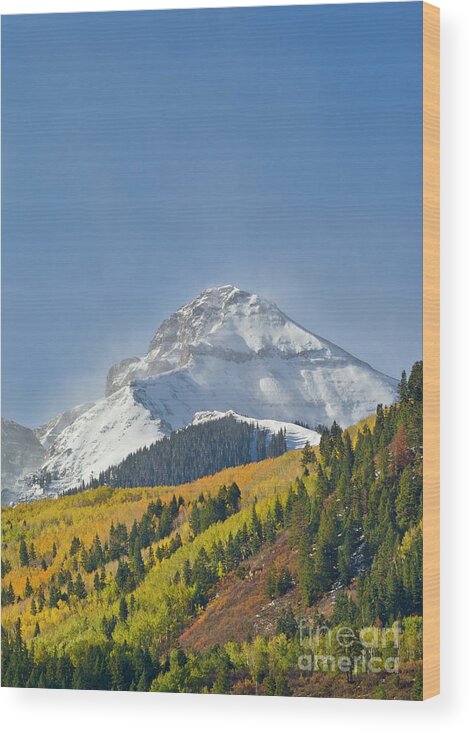 00559221 Wood Print featuring the photograph Peak After First Snow Rocky Mts Colorado by Yva Momatiuk John Eastcott