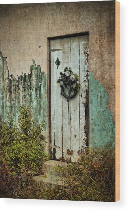 Door Wood Print featuring the photograph Peeled Paint by Kathy Jennings